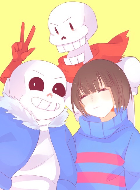 undertale sans papyrus frisk image by @pixiv-undertale